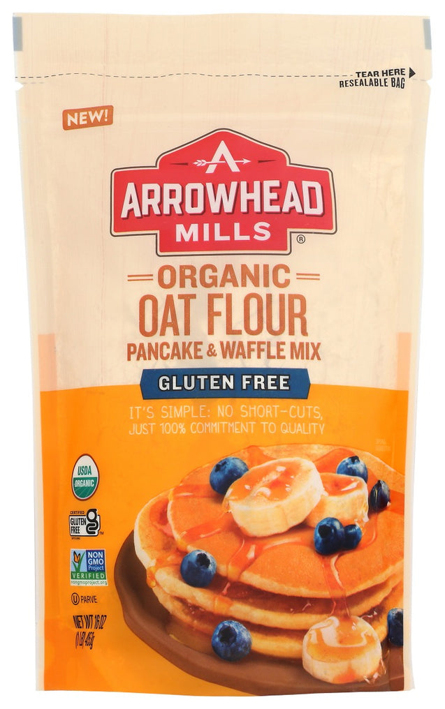 Arrowhead Mills: Organic Oat Flour Pancake Waffle Mix, 16 Oz