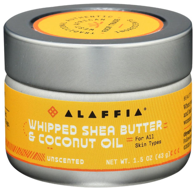 Alaffia: Whipped Shea Butter Coconut Oil Unscented, 1.5 Oz - RubertOrganics