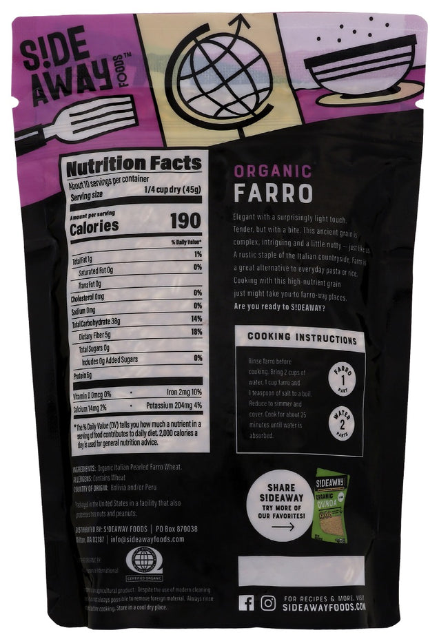 Sideaway Foods: Organic Farro, 16 Oz