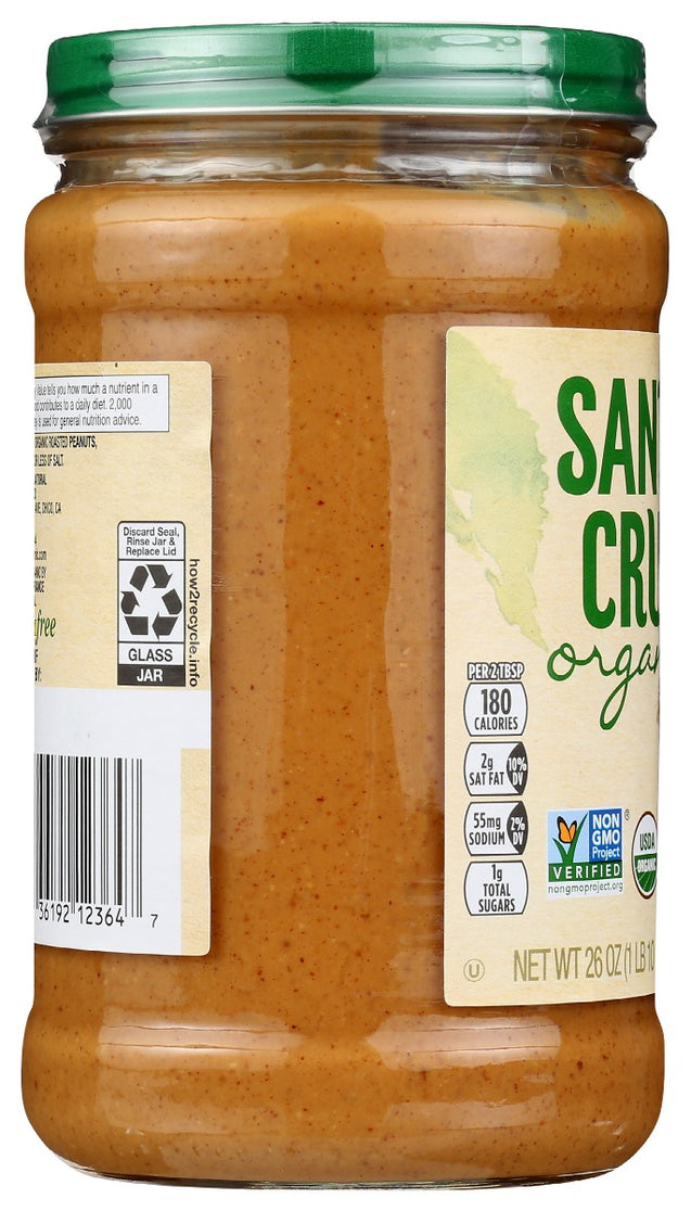 Santa Cruz Organic: Dark Roasted Creamy Peanut Butter, 26 Oz