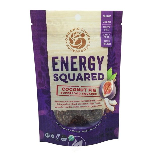 Organic Living Superfoods: Fig Coconut Energy Squares, 3.2 Oz