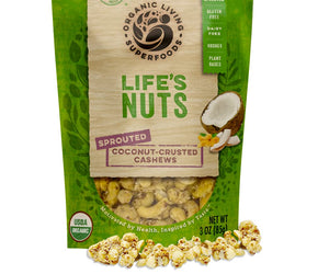 Organic Living Superfoods: Cashews Coconut Crusted Sprouted, 3 Oz