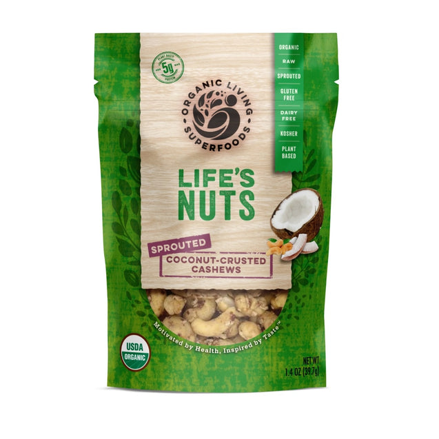 Organic Living Superfoods: Cashews Sprouted Coco Org, 1.4 Oz