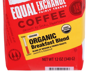 Equal Exchange: Coffee Ground Breakfast Blend Organic, 12 Oz