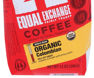Equal Exchange: Coffee Whole Bean Colombian Organic, 12 Oz