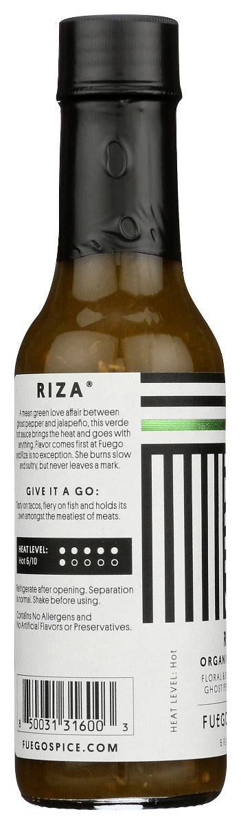 Fuego Spice Co: Riza Organic Hot Sauce, 5 Oz