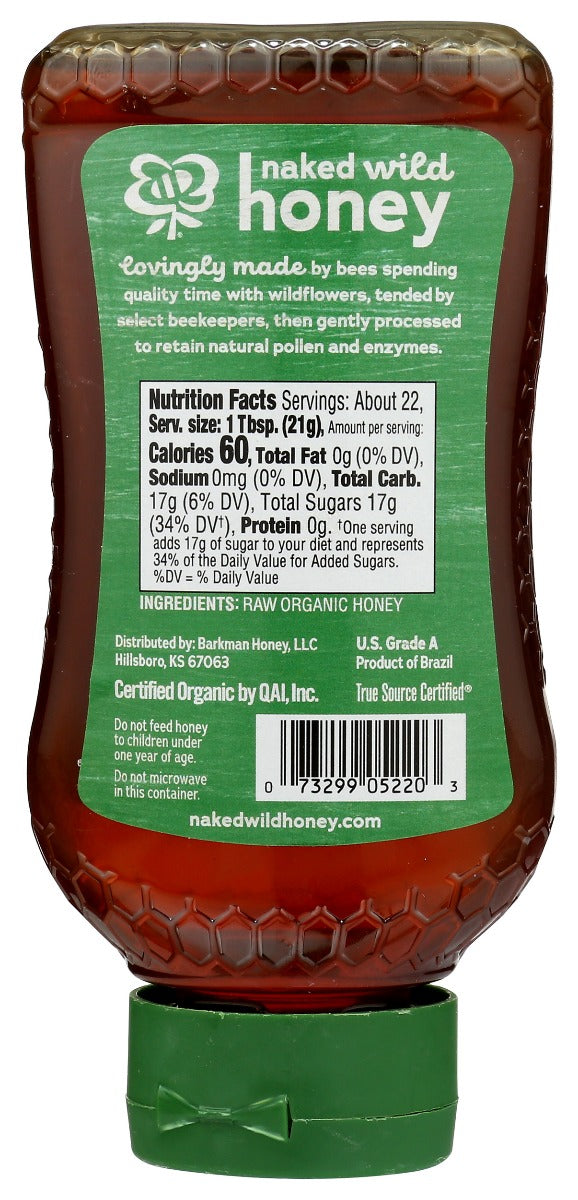 Naked Wild Honey: Organic Raw Unfiltered Honey, 16 Oz