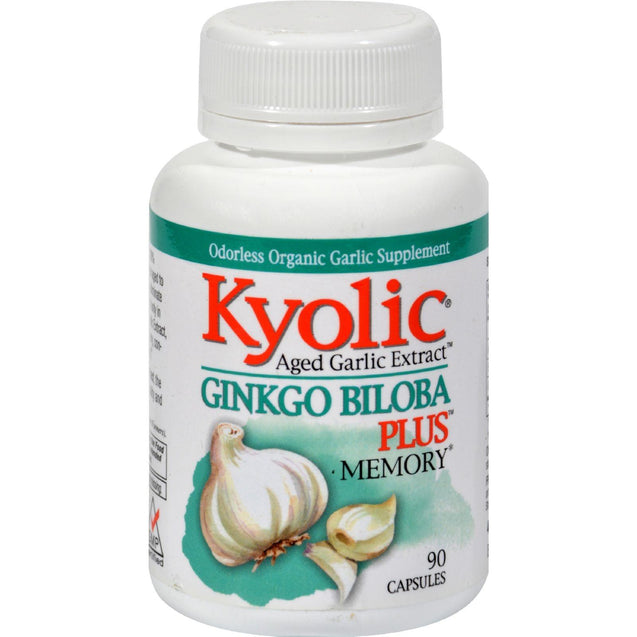 Kyolic Aged Garlic Extract Ginkgo Biloba Plus Memory - 200 Mg - 90 Capsules - RubertOrganics