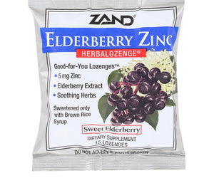 Zand Elderberry Zinc Herbal Lozenge - Case Of 12 - 15 Count