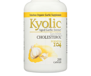Kyolic Aged Garlic Extract Cholesterol Formula 104 - 200 Capsules - RubertOrganics