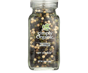Simply Organic Get Crackin Peppercorn Mix - Organic - Grinder - 3 Oz