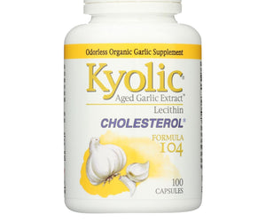 Kyolic Aged Garlic Extract Cholesterol Formula 104 - 100 Capsules - RubertOrganics