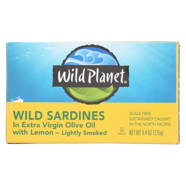 Wild Planet Sardines In Oil - Lemon - Case Of 12 - 4.375 Oz.