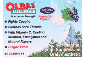 Olbas - Lozenges Sugar-free Black Currant - 24 Lozenges - Case Of 12 - RubertOrganics