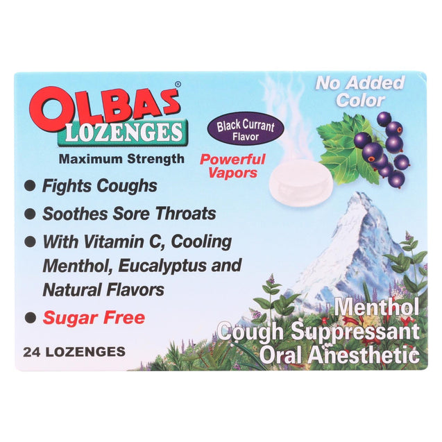 Olbas - Lozenges Sugar-free Black Currant - 24 Lozenges - Case Of 12 - RubertOrganics