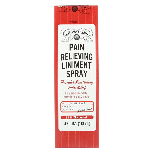 J.r. Watkins Natural Pain Relieving Liniment Spray - 4.0 Oz - RubertOrganics