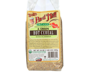 Bob's Red Mill - Organic 6 Grain Hot Cereal With Flaxseed - 24 Oz - Case Of 4 - RubertOrganics
