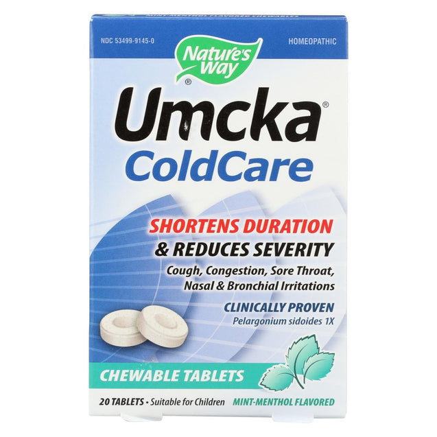 Nature's Way Umcka Coldcare Mint Chewable - 20 Count - RubertOrganics