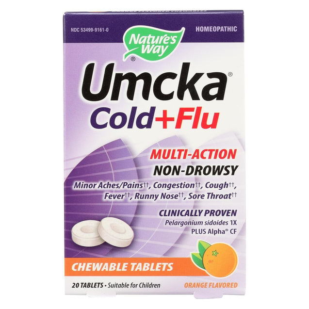 Nature's Way Umcka Cold &amp; Flu Orange Chewable - 20 Count - RubertOrganics