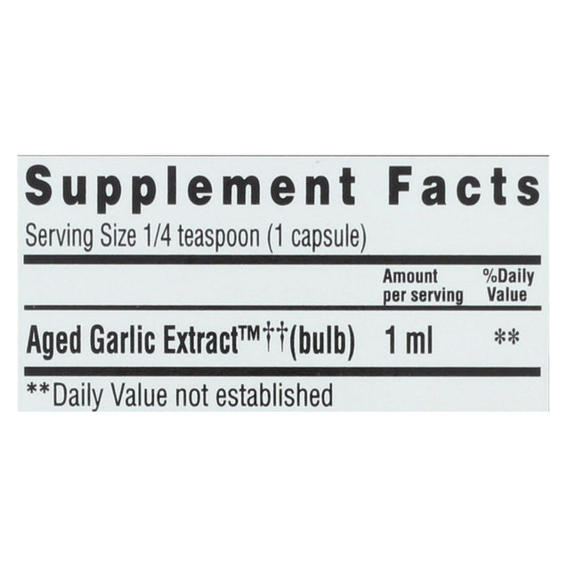 Kyolic Aged Garlic Extract Cardiovascular Liquid Vegetarian - 2 Fl Oz - RubertOrganics