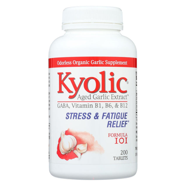 Kyolic Aged Garlic Extract Stress And Fatigue Relief Formula 101 - 200 Tablets - RubertOrganics