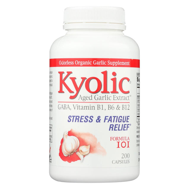 Kyolic Aged Garlic Extract Stress And Fatigue Relief Formula 101 - 200 Capsules - RubertOrganics