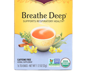 Yogi Organic Breathe Deep Herbal Tea Caffeine Free - 16 Tea Bags - Case Of 6