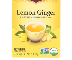 Yogi 100% Natural Herbal Tea Caffeine Free Lemon Ginger - 16 Tea Bags - Case Of 6