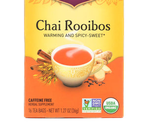 Yogi Organic Herbal Tea Caffeine Free Chai Rooibos - 16 Tea Bags - Case Of 6