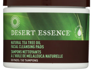 Desert Essence - Natural Tea Tree Oil Facial Cleansing Pads - Original - 50 Pads - RubertOrganics
