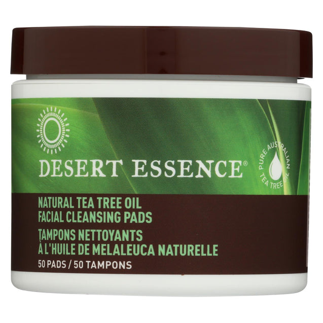 Desert Essence - Natural Tea Tree Oil Facial Cleansing Pads - Original - 50 Pads - RubertOrganics