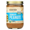 Woodstock Organic Peanut Butter - Crunchy - Unsalted - 16 Oz.