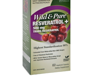 Genceutic Naturals Wild And Pure Resveratrol - 500 Mg - 60 Vcaps - RubertOrganics