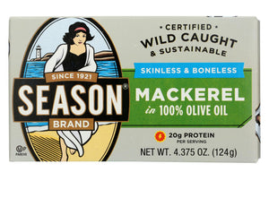 Season Brand Mackerels - Fillets - In Olive Oil - 4.375 Oz - Case Of 12