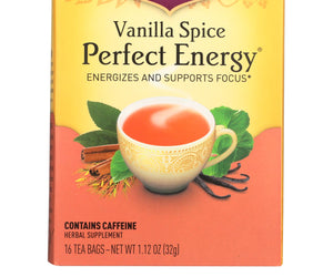 Yogi Perfect Energy Herbal Tea Vanilla Spice - 16 Tea Bags - Case Of 6