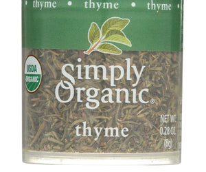 Simply Organic Thyme Leaf - Organic - Whole - Fancy Grade - .28 Oz - Case Of 6
