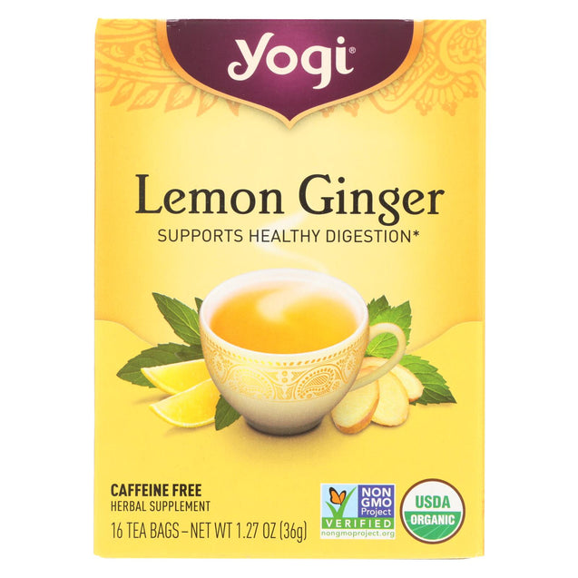 Yogi Tea Lemon Ginger - Caffeine Free - 16 Tea Bags