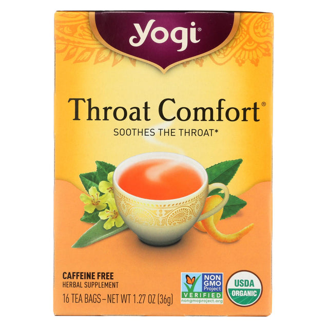 Yogi Tea Organic - Throat Comfort - Caffeine Free - 16 Tea Bags