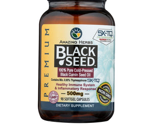Amazing Herbs Black Seed Black Cumin Seed Oil - 90 Softgels - RubertOrganics