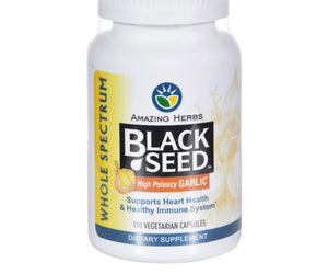 Amazing Herbs Black Seed And Garlic - 100 Capsules - RubertOrganics