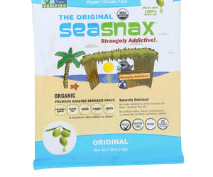 Seasnax Organic Premium Roasted Seaweed Snack - Original - Case Of 16 - 0.54 Oz.