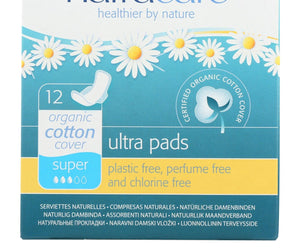 Natracare Natural Ultra Pads W-wings Super W-organic Cotton Cover  - 12 Pack - RubertOrganics