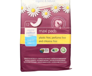 Natracare Natural Maxi Pads Super  - 12 Pack - RubertOrganics