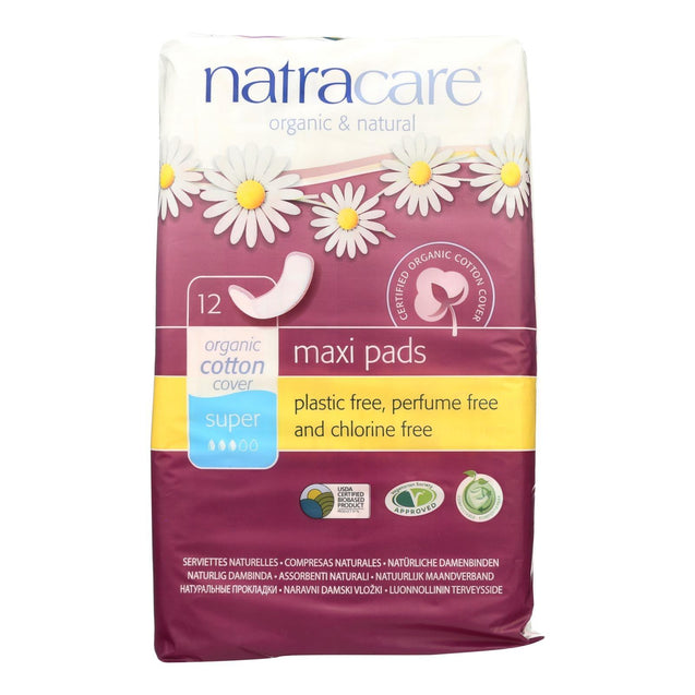 Natracare Natural Maxi Pads Super  - 12 Pack - RubertOrganics