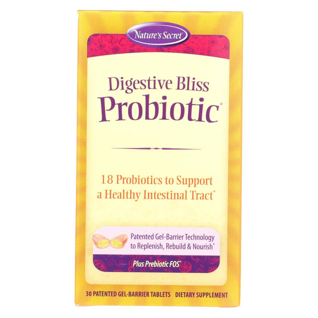 Nature's Secret Digestive Bliss Probiotic - 30 Tablets - RubertOrganics