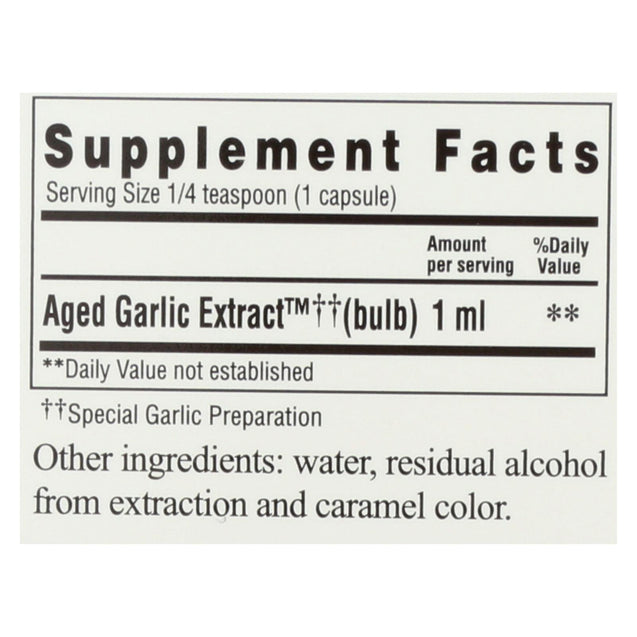 Kyolic Aged Garlic Extract Cardiovascular Liquid - 4 Fl Oz - RubertOrganics