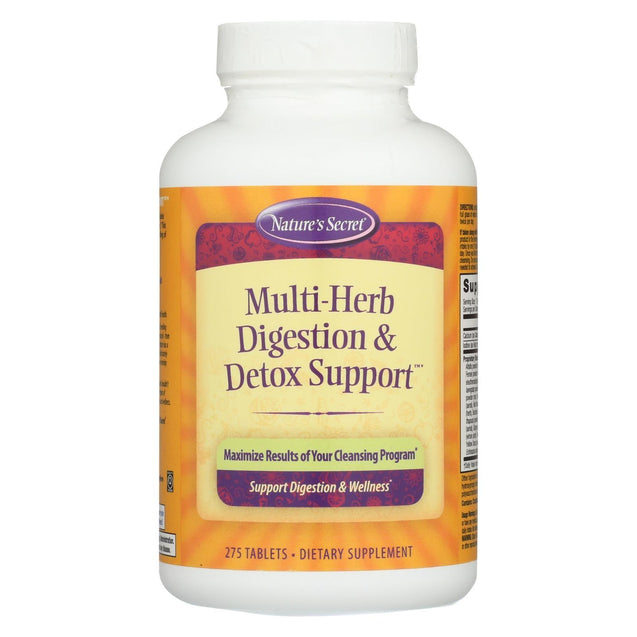 Nature's Secret Multi-herb Digestion And Detox Support - 275 Tablets - RubertOrganics