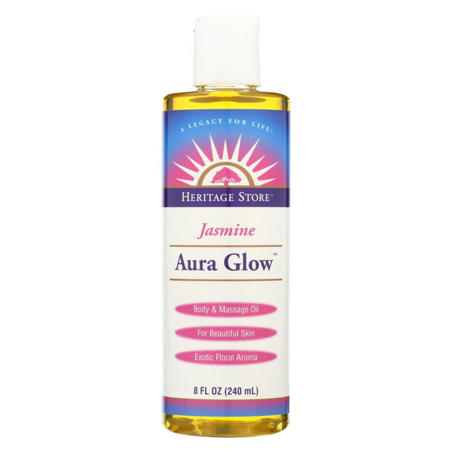 Heritage Store Aura Glow Body Oil - Jasmine - 8 Oz - RubertOrganics