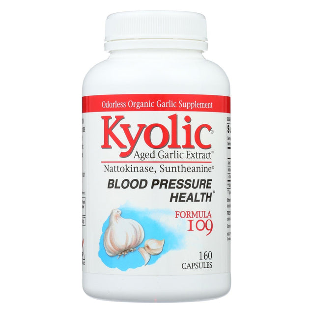 Kyolic Aged Garlic Extract Blood Pressure Health Formula 109 - 160 Capsules - RubertOrganics