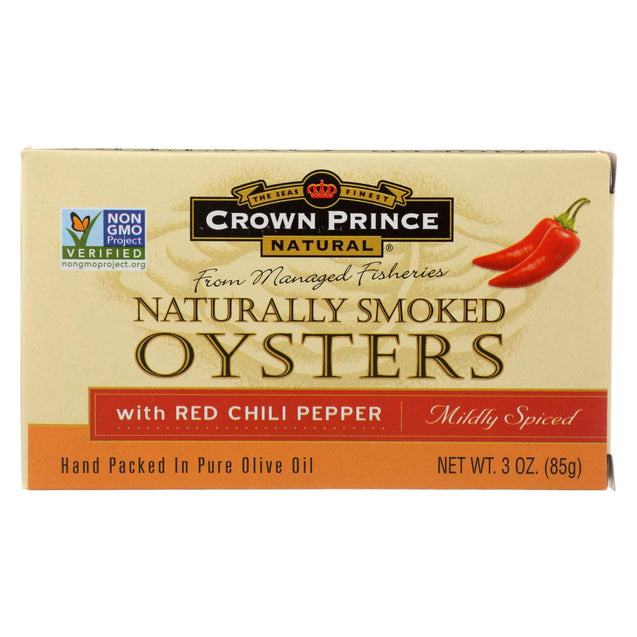 Crown Prince Oysters - Smoked With Red Chili Pepper - Case Of 18 - 3 Oz. - RubertOrganics